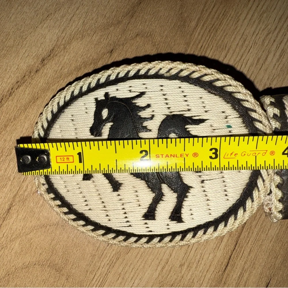 Western Embroidered Leather Belt Horse Head Design Bronco‎ Horseshoe Bull Boots